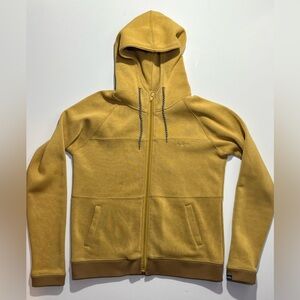 Women’s KAVU Full Zip Hooded Sweater, Size Small, Harvest Yellow